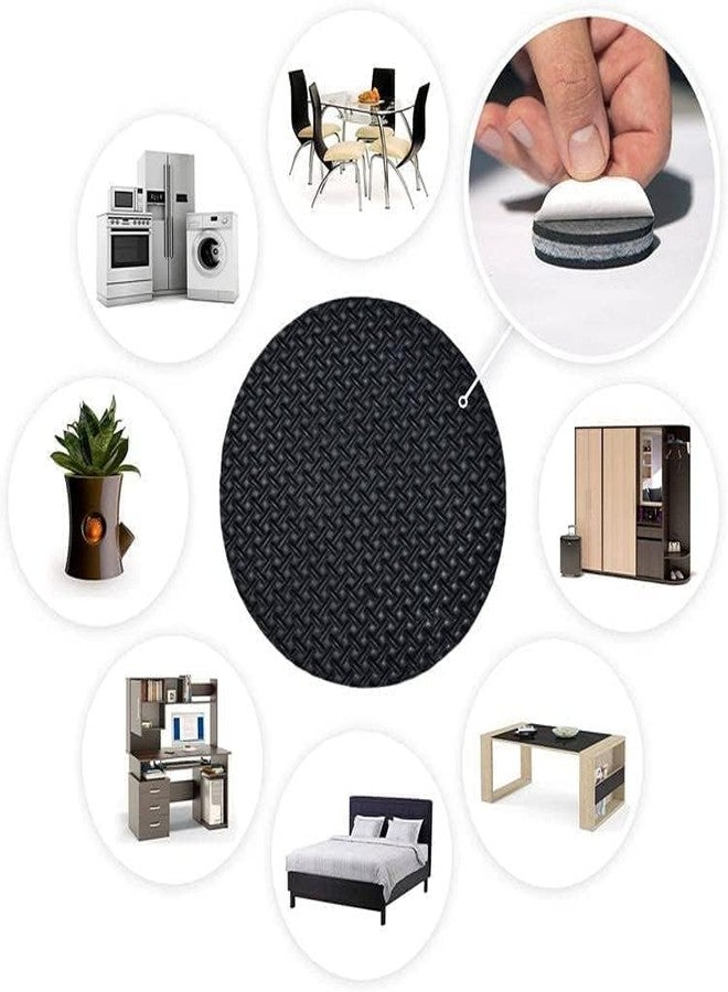 Cuzenal Round Chair Leg Pad Anti Slip mat Round Rubber Floor Protector Non Slip Furniture Pads Sofa Bed/Dining Table/Dining Chairs Balance Pad Noise Insulation Pad (Set of 30Pcs) Black - Image 2